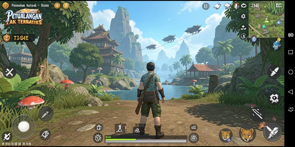 Gameplay Open World menakjubkan di 234E dengan eksplorasi luas.