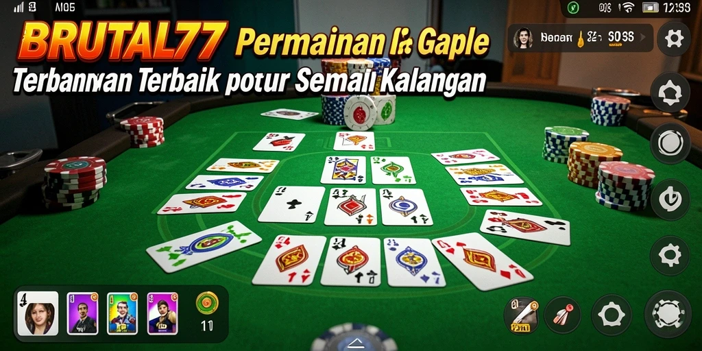 Screenshot gameplay Gaple BRUTAL77 yang seru dan interaktif.