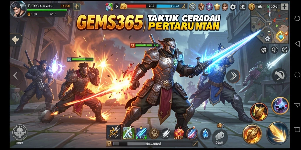 Tampilan gameplay GEMS365 yang menegangkan dan strategis.