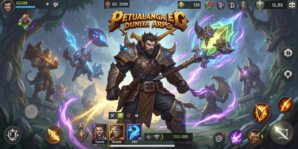Tampilan screenshot utama GG288 menampilkan pertempuran epik dalam dunia ARPG.