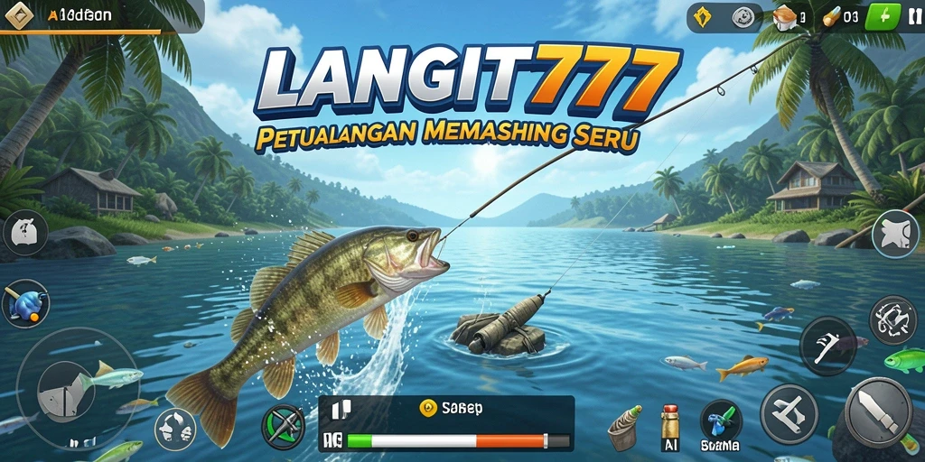 Tampilan gameplay LANGIT777 yang menunjukkan momen memancing yang mendebarkan.