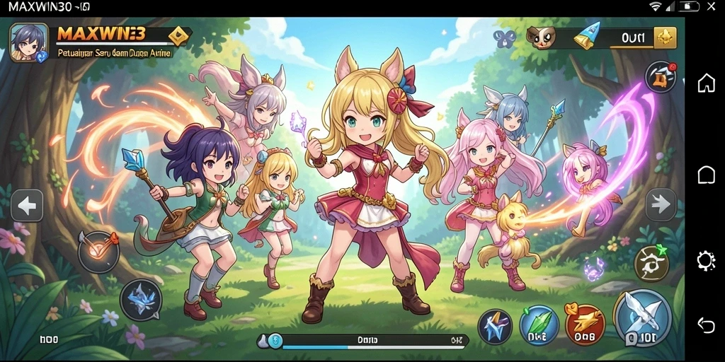 Screenshot gameplay MAXWIN303 menampilkan karakter anime dalam aksi.