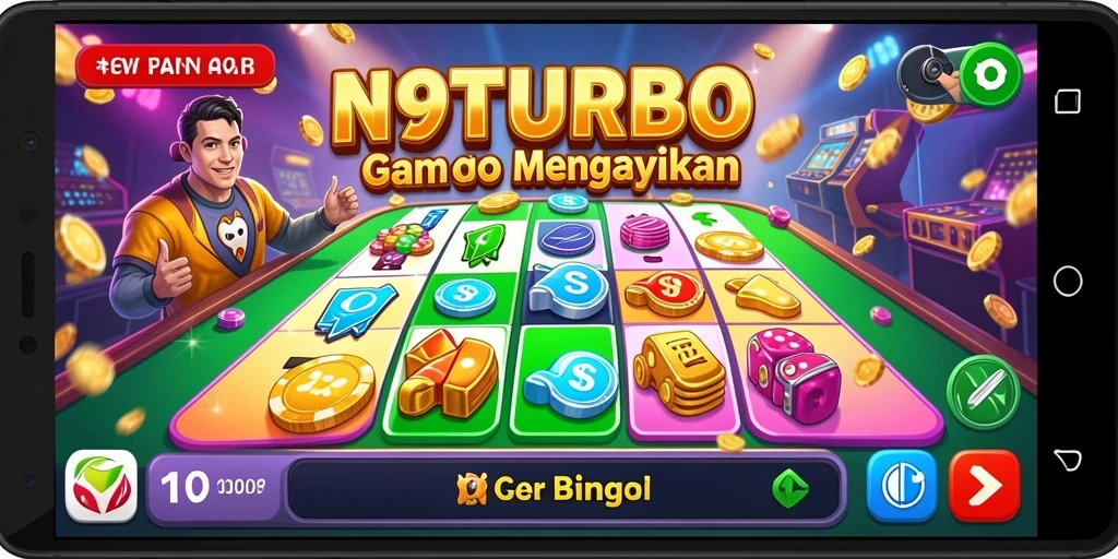 Tampilan gameplay seru dalam N9TURBO saat bermain Bingo.