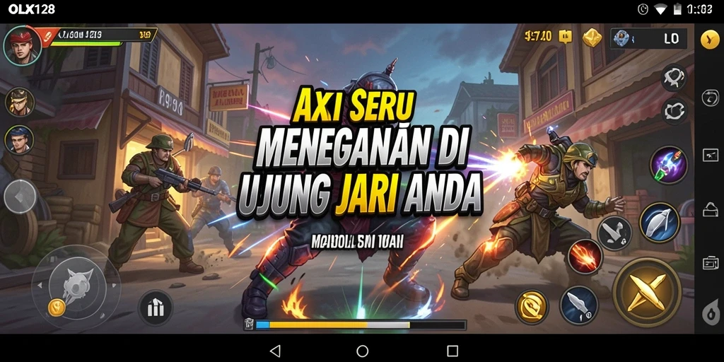 Tampilan gameplay mendebarkan dari OLX128 dengan aksi cepat.