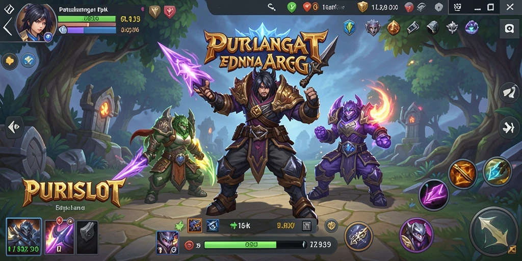 Gambaran suasana gameplay ARPG dalam PURISLOT yang menegangkan.