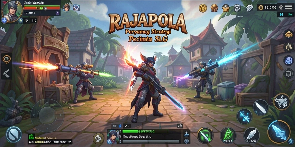Screenshot gameplay RAJAPOLA menunjukkan aksi membangun kerajaan dengan strategis.