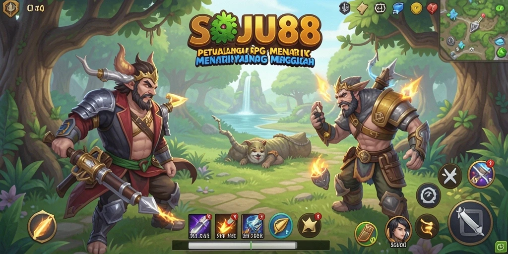Screenshot dari gameplay RPG SOJU88 yang menampilkan aksi seru.