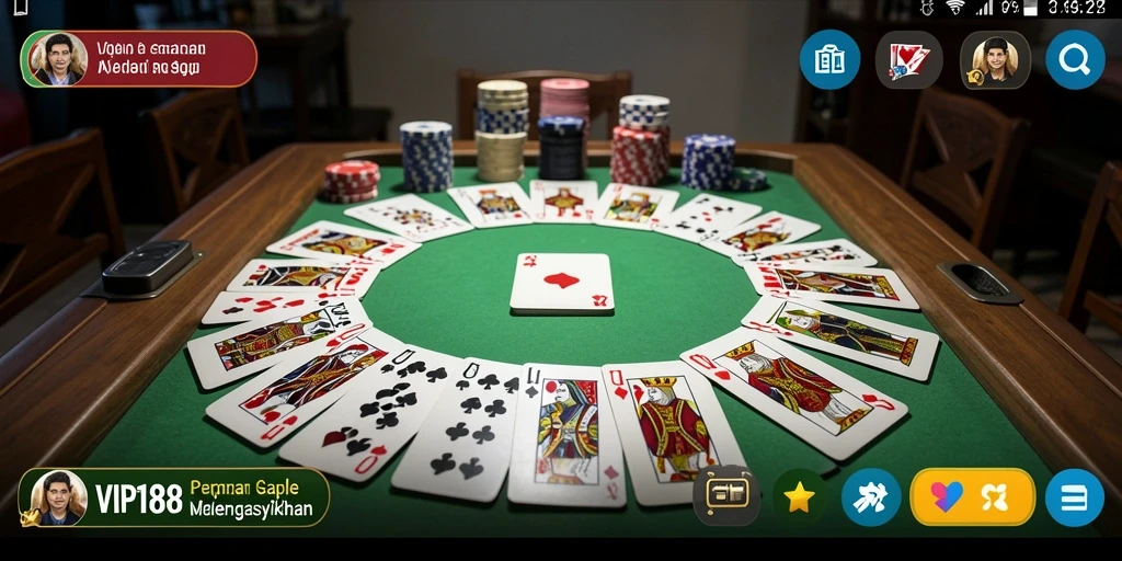 Screenshot gameplay VIP188 yang menampilkan aksi seru Gaple.