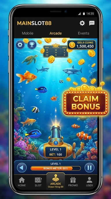 Menu navigasi mudah dijangkau di aplikasi mainslot88.
